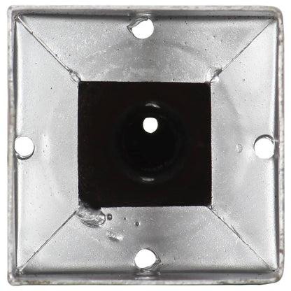 vidaXL Piquets au sol 2 pcs Argenté 9x9x56 cm Acier galvanisé