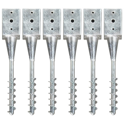 vidaXL Piquets au sol 6 pcs Argenté 9x9x56 cm Acier galvanisé