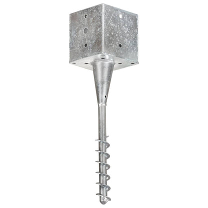 vidaXL Piquets au sol 2 pcs argenté 14x14x58 cm acier galvanisé