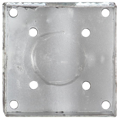vidaXL Piquets au sol 2 pcs argenté 14x14x58 cm acier galvanisé