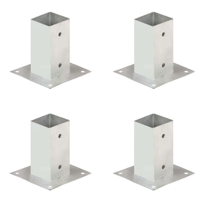 vidaXL Ancres de poteau 4 pcs Métal galvanisé 71 mm