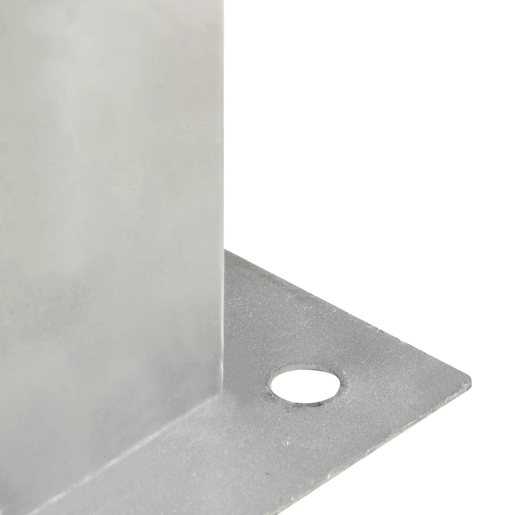 vidaXL Ancres de poteau 4 pcs Métal galvanisé 71 mm