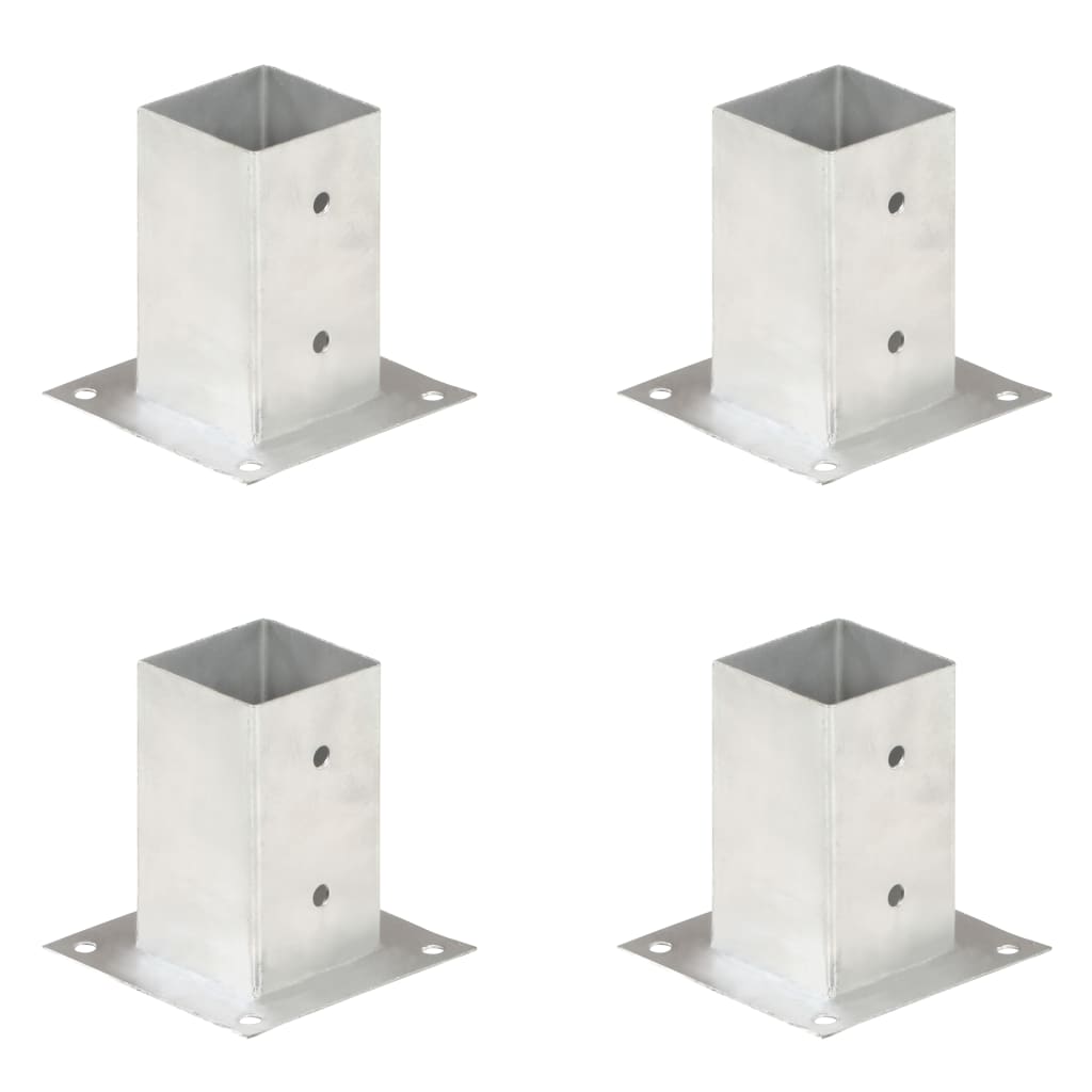 vidaXL Ancres de poteau 4 pcs Métal galvanisé 81 mm
