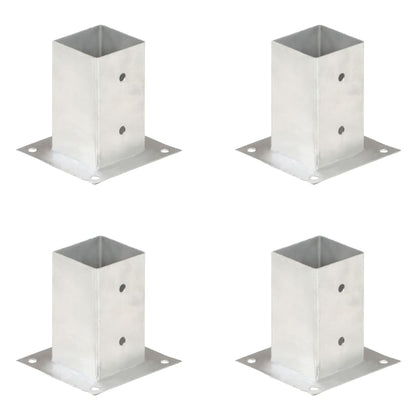 vidaXL Ancres de poteau 4 pcs Métal galvanisé 81 mm