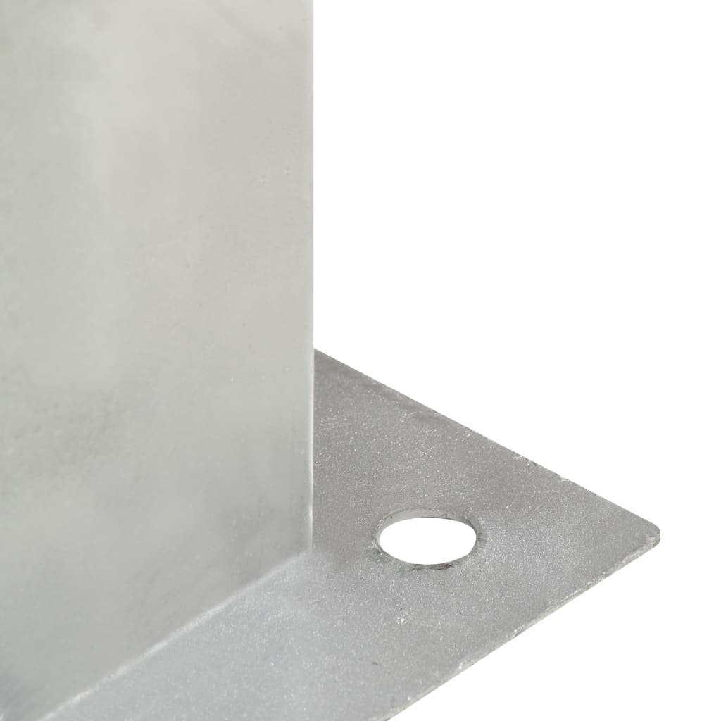 vidaXL Ancres de poteau 4 pcs Métal galvanisé 81 mm