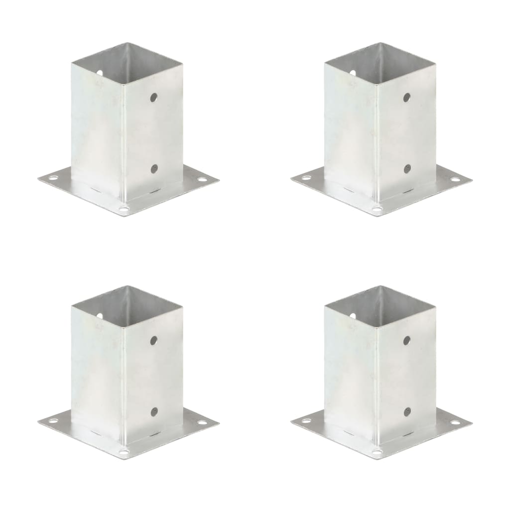 vidaXL Ancres de poteau 4 pcs Métal galvanisé 91 mm