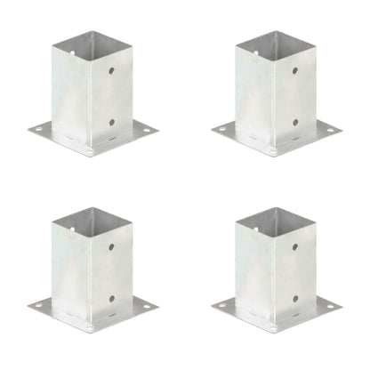 vidaXL Ancres de poteau 4 pcs Métal galvanisé 91 mm