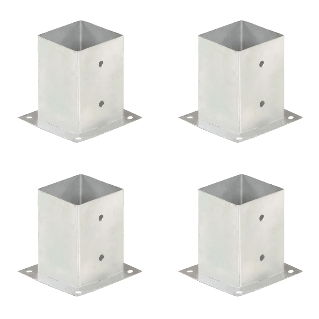 vidaXL Ancres de poteau 4 pcs Métal galvanisé 101 mm