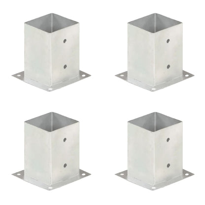 vidaXL Ancres de poteau 4 pcs Métal galvanisé 101 mm
