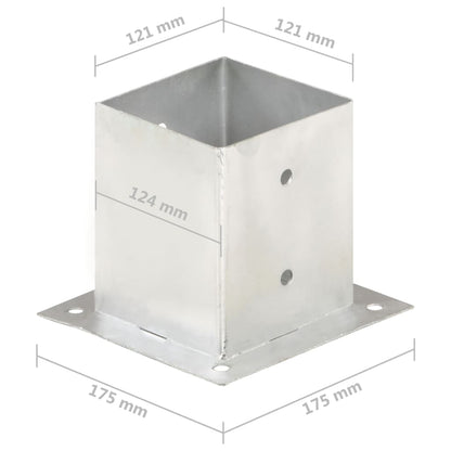 vidaXL Ancres de poteau 4 pcs Métal galvanisé 121 mm