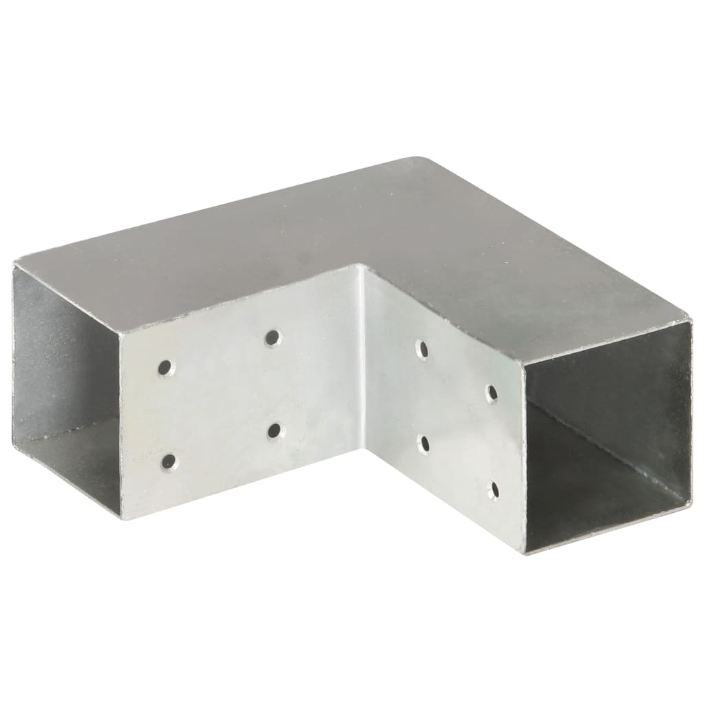 vidaXL Connecteurs de poteau 4 pcs Forme en L Métal galvanisé 71x71 mm