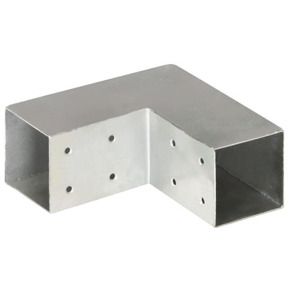 vidaXL Connecteurs de poteau 4 pcs Forme en L Métal galvanisé 71x71 mm