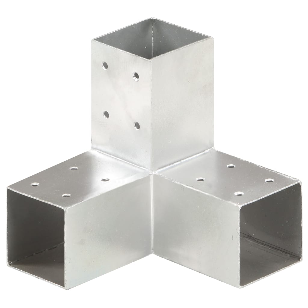 vidaXL Connecteurs de poteau 4 pcs Forme en Y Métal galvanisé 71x71 mm