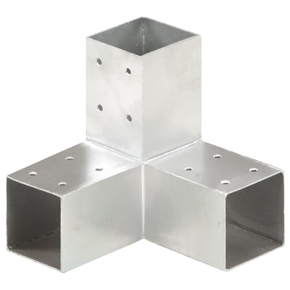 vidaXL Connecteurs de poteau 4 pcs Forme en Y Métal galvanisé 71x71 mm