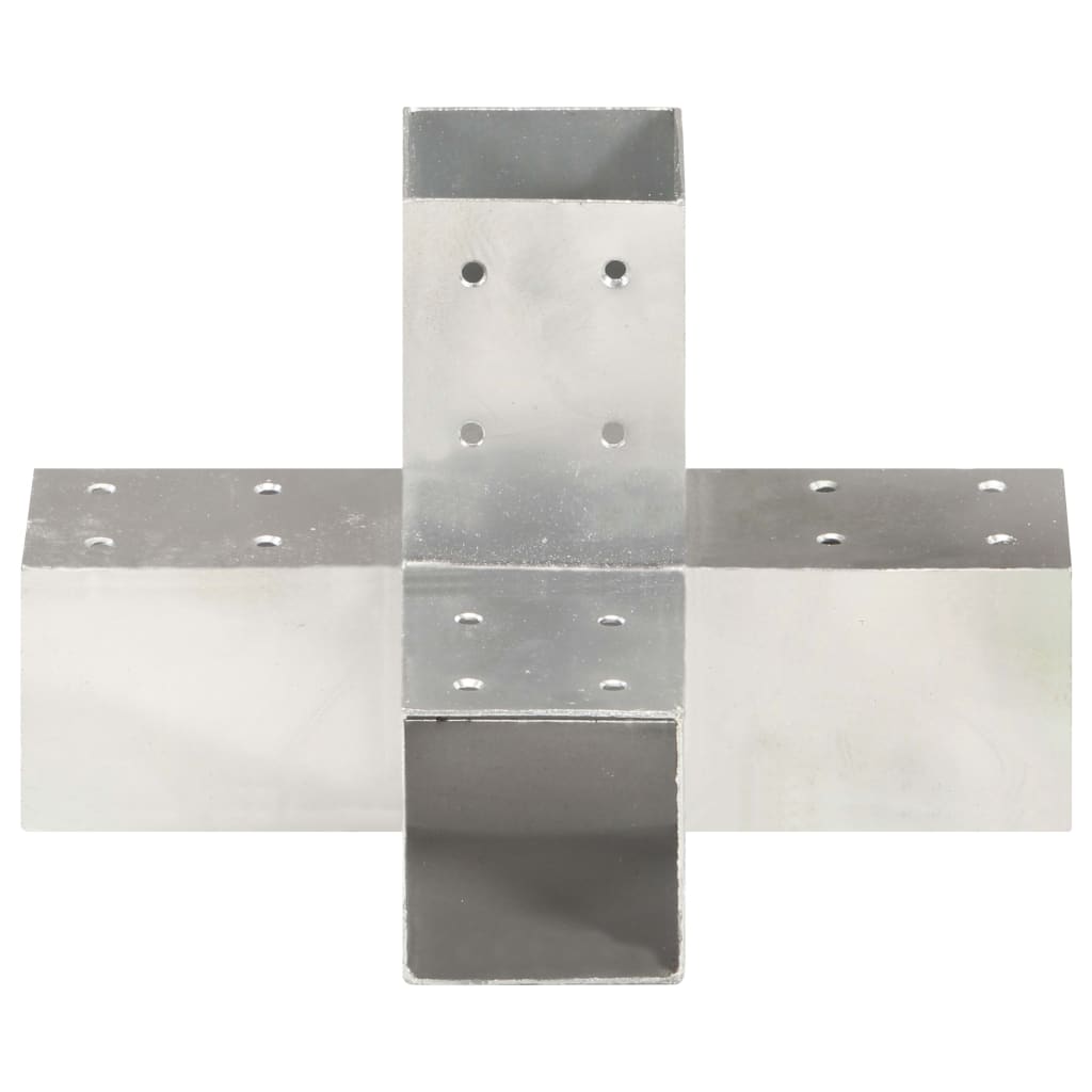 vidaXL Connecteurs de poteau 4 pcs Forme en X Métal galvanisé 71x71 mm
