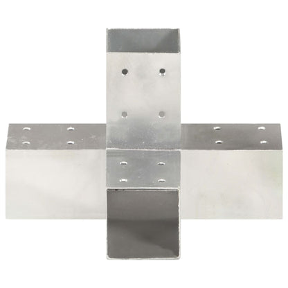 vidaXL Connecteurs de poteau 4 pcs Forme en X Métal galvanisé 71x71 mm