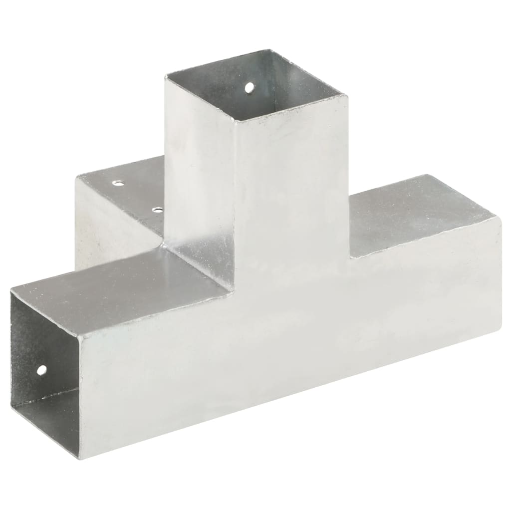 vidaXL Connecteurs de poteau 4 pcs Forme en X Métal galvanisé 71x71 mm