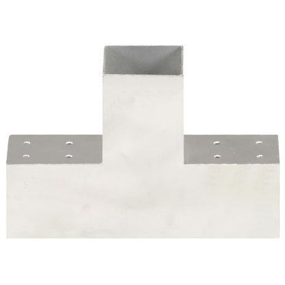 vidaXL Connecteurs de poteau 4 pcs Forme en T Métal galvanisé 81x81 mm
