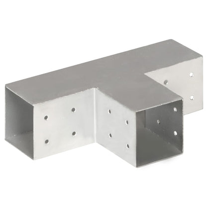 vidaXL Connecteurs de poteau 4 pcs Forme en T Métal galvanisé 81x81 mm