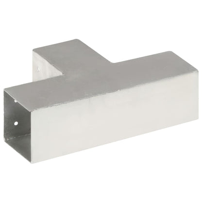 vidaXL Connecteurs de poteau 4 pcs Forme en T Métal galvanisé 81x81 mm