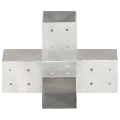 vidaXL Connecteur de poteau Forme en X Métal galvanisé 81x81 mm