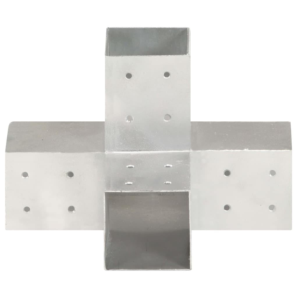 vidaXL Connecteurs de poteau 4 pcs Forme en X Métal galvanisé 81x81 mm