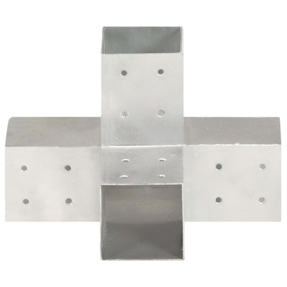 vidaXL Connecteurs de poteau 4 pcs Forme en X Métal galvanisé 81x81 mm