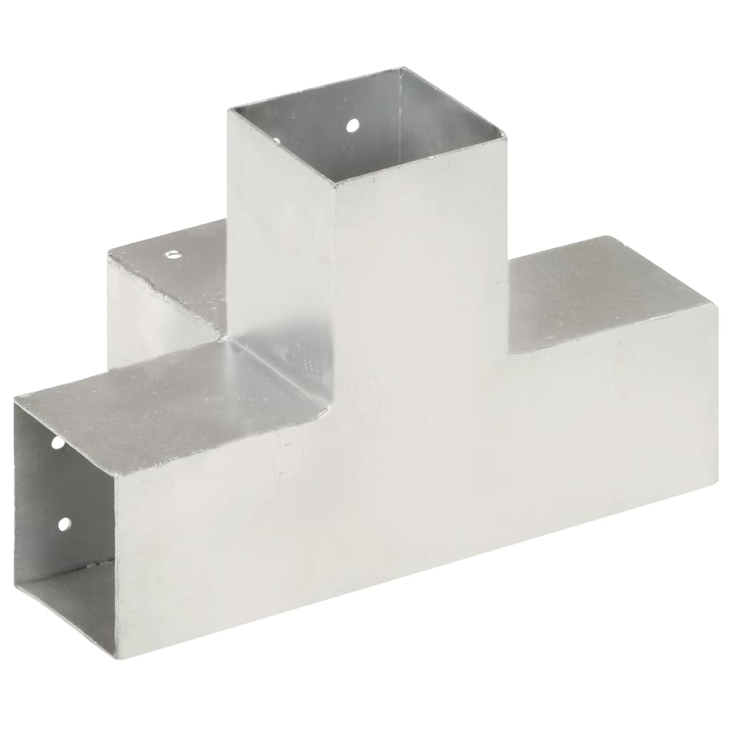 vidaXL Connecteurs de poteau 4 pcs Forme en X Métal galvanisé 81x81 mm