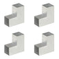 vidaXL Connecteurs de poteau 4 pcs Forme en L Métal galvanisé 91x91 mm