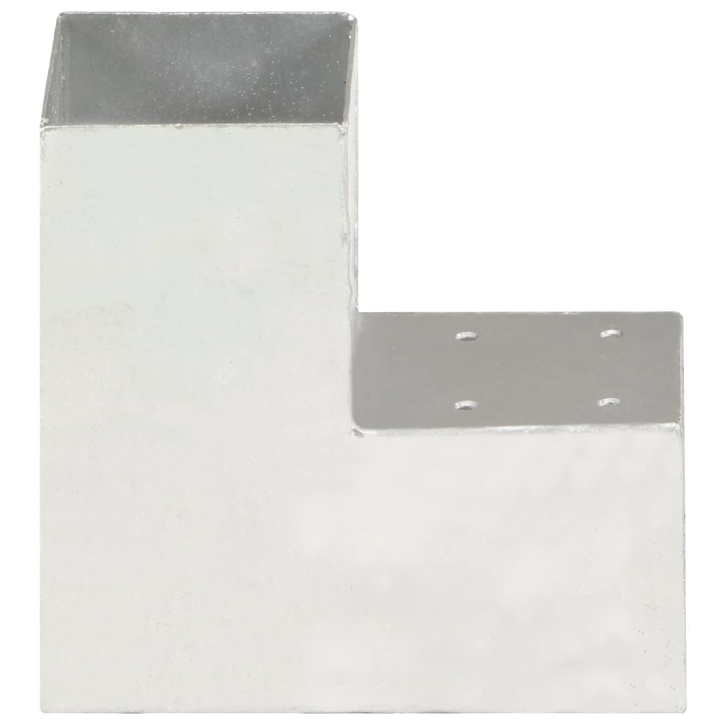 vidaXL Connecteurs de poteau 4 pcs Forme en L Métal galvanisé 91x91 mm