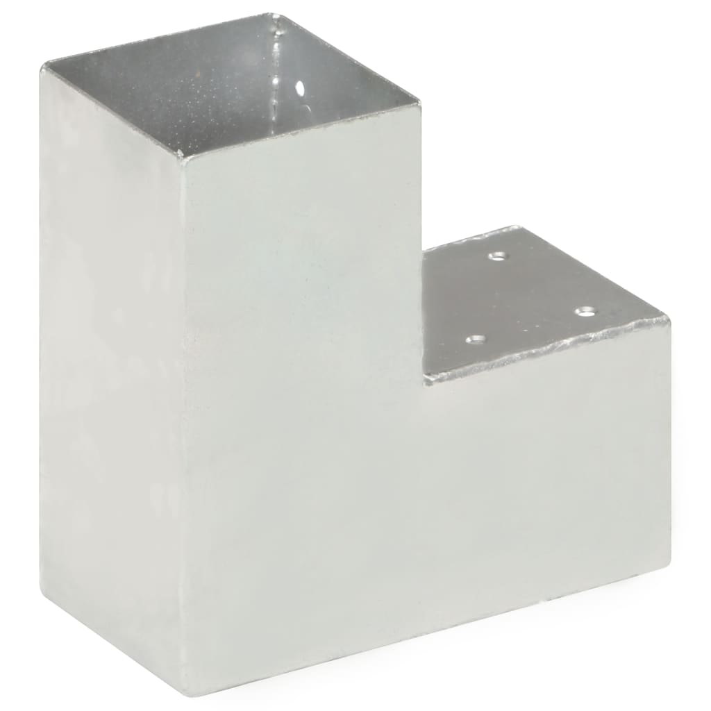 vidaXL Connecteurs de poteau 4 pcs Forme en L Métal galvanisé 91x91 mm