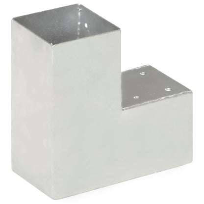 vidaXL Connecteurs de poteau 4 pcs Forme en L Métal galvanisé 91x91 mm