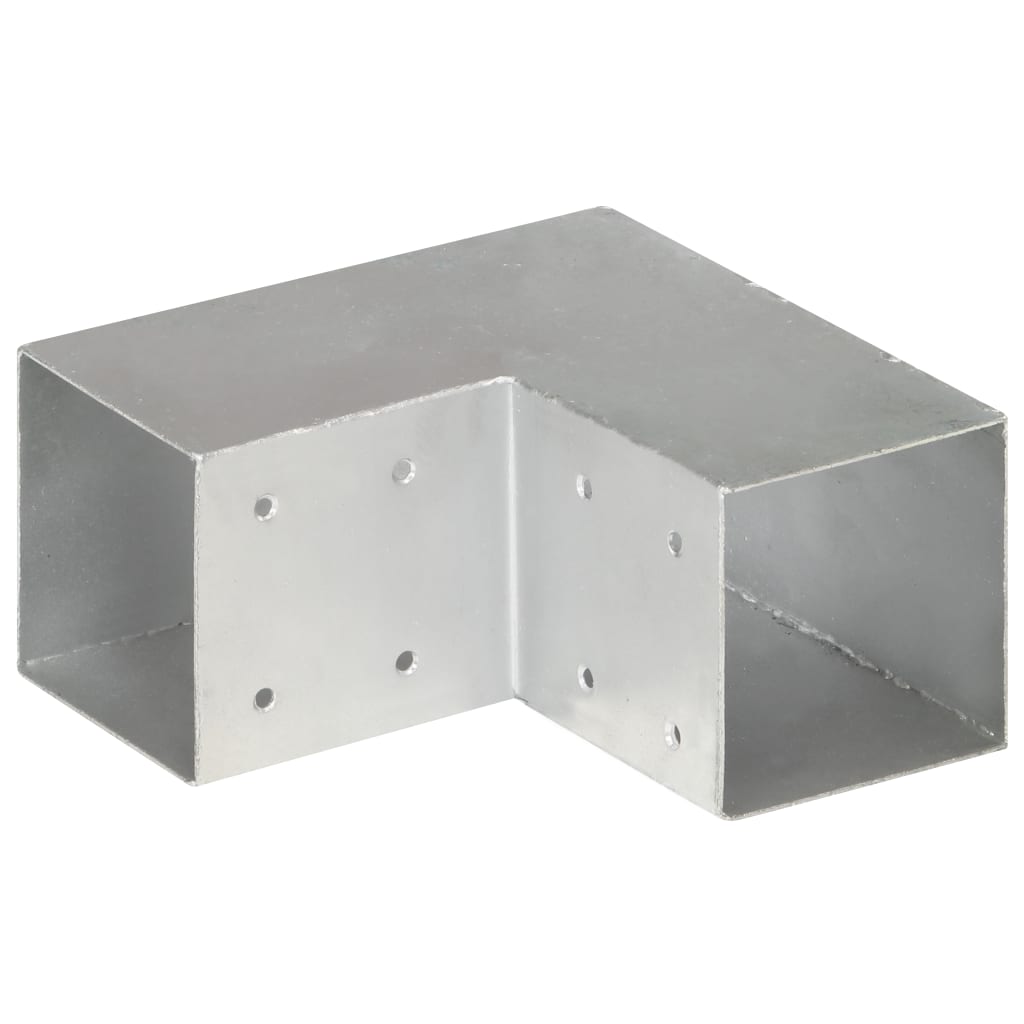 vidaXL Connecteurs de poteau 4 pcs Forme en L Métal galvanisé 91x91 mm