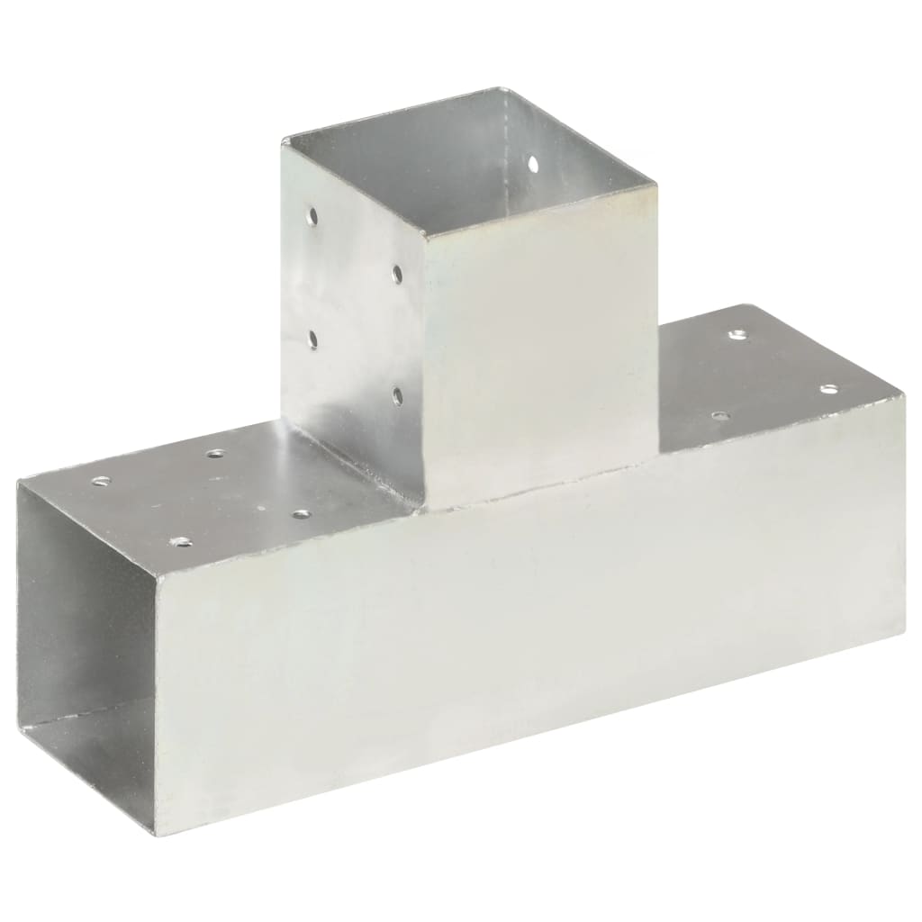 vidaXL Connecteurs de poteau 4 pcs Forme en T Métal galvanisé 91x91 mm