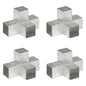 vidaXL Connecteurs de poteau 4 pcs Forme en X Métal galvanisé 91x91 mm