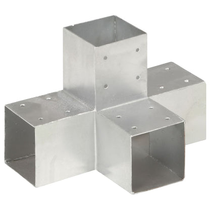 vidaXL Connecteurs de poteau 4 pcs Forme en X Métal galvanisé 91x91 mm