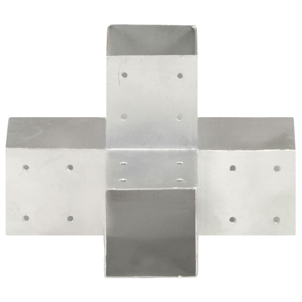 vidaXL Connecteurs de poteau 4 pcs Forme en X Métal galvanisé 91x91 mm