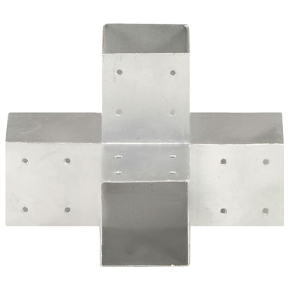 vidaXL Connecteurs de poteau 4 pcs Forme en X Métal galvanisé 91x91 mm