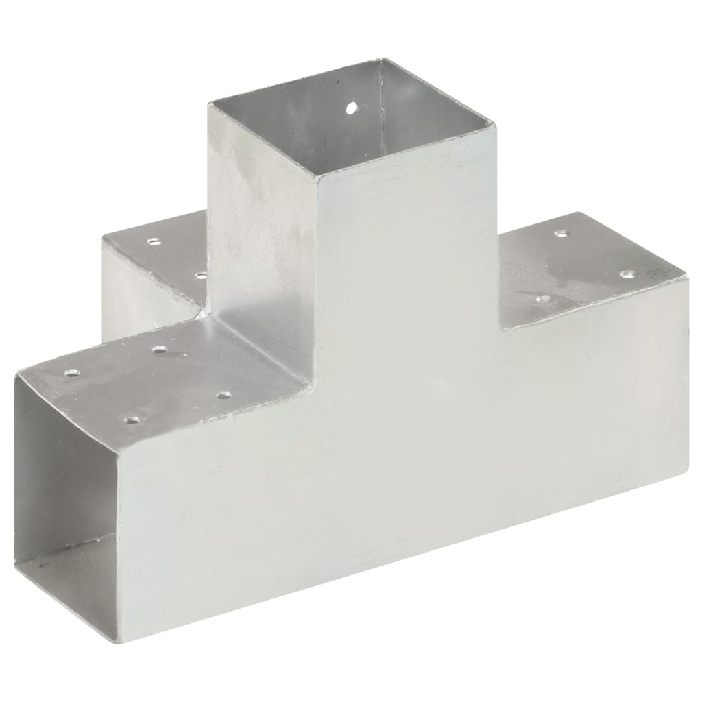 vidaXL Connecteurs de poteau 4 pcs Forme en X Métal galvanisé 91x91 mm
