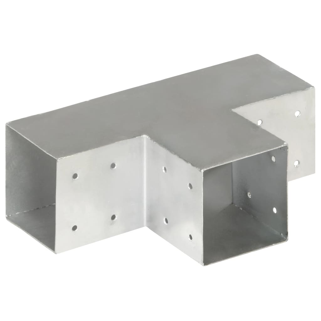 vidaXL Connecteurs de poteau 4pcs Forme en T Métal galvanisé 101x101mm