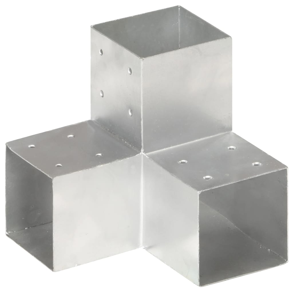 vidaXL Connecteurs de poteau 4pcs Forme en Y Métal galvanisé 101x101mm