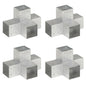 vidaXL Connecteurs de poteau 4pcs Forme en X Métal galvanisé 101x101mm