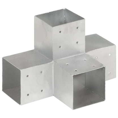 vidaXL Connecteurs de poteau 4pcs Forme en X Métal galvanisé 101x101mm