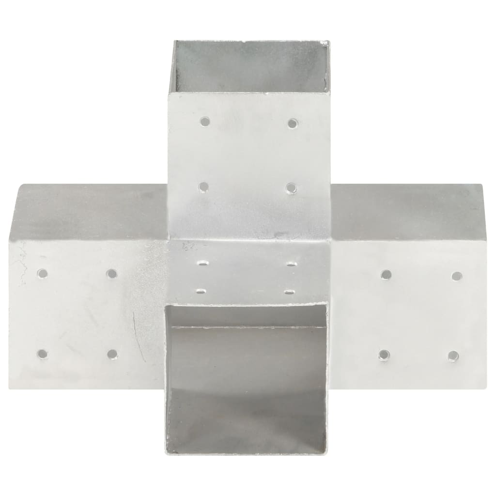 vidaXL Connecteurs de poteau 4pcs Forme en X Métal galvanisé 101x101mm