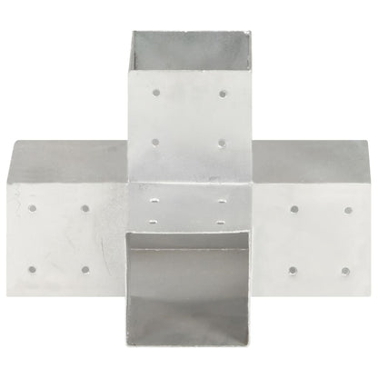 vidaXL Connecteurs de poteau 4pcs Forme en X Métal galvanisé 101x101mm