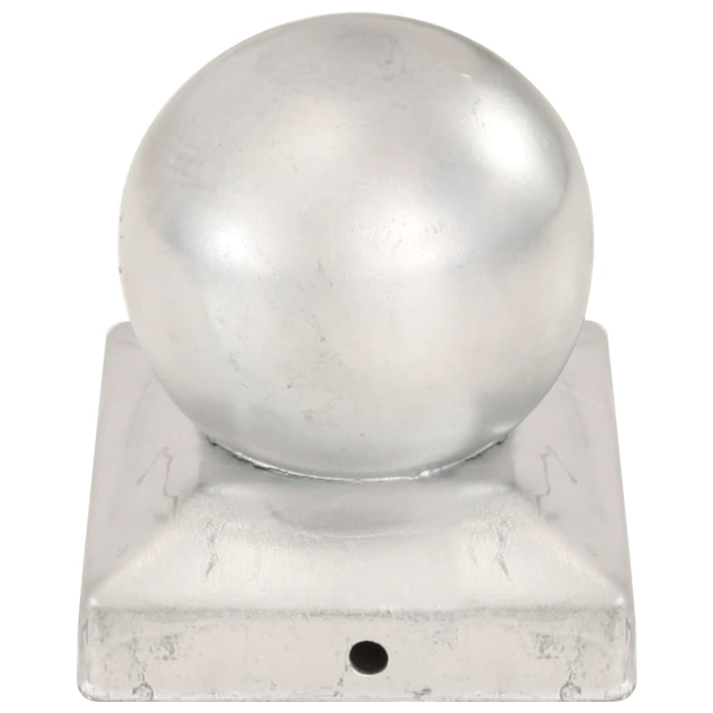 vidaXL Bouchons de poteau 6 pcs Globe final Métal galvanisé 91x91 mm
