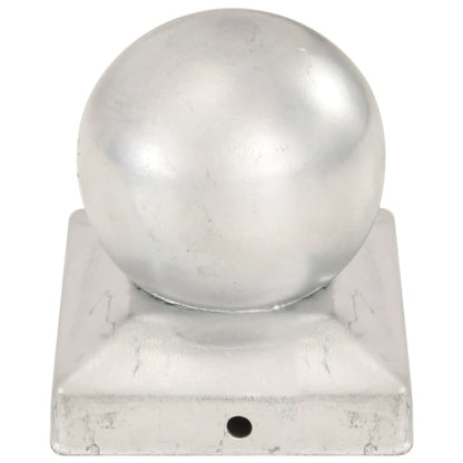 vidaXL Bouchons de poteau 6 pcs Globe final Métal galvanisé 91x91 mm