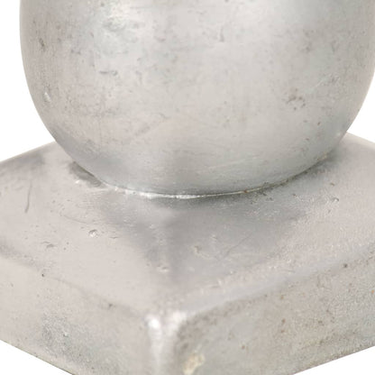 vidaXL Bouchons de poteau 6 pcs Globe final Métal galvanisé 91x91 mm