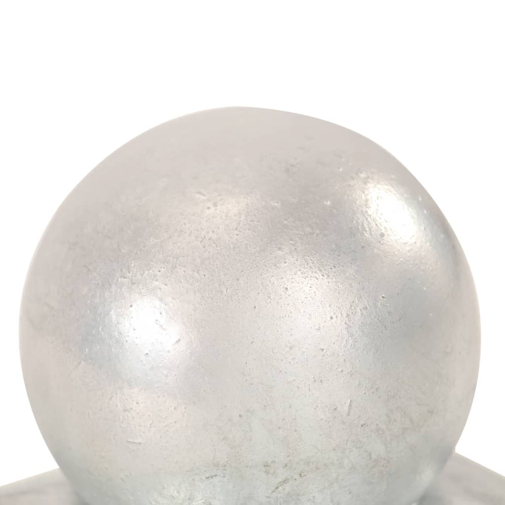 vidaXL Bouchons de poteau 6 pcs Globe final Métal galvanisé 91x91 mm