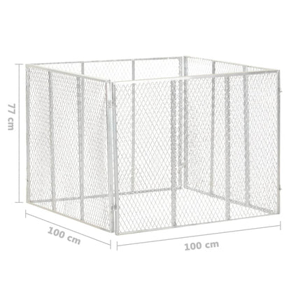 vidaXL Composteur de jardin 100x100x77 cm Fer galvanisé